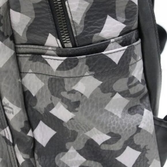 MCM Stark Munich Lion Camo Print Backpack - Gray/Black/White main image 6
